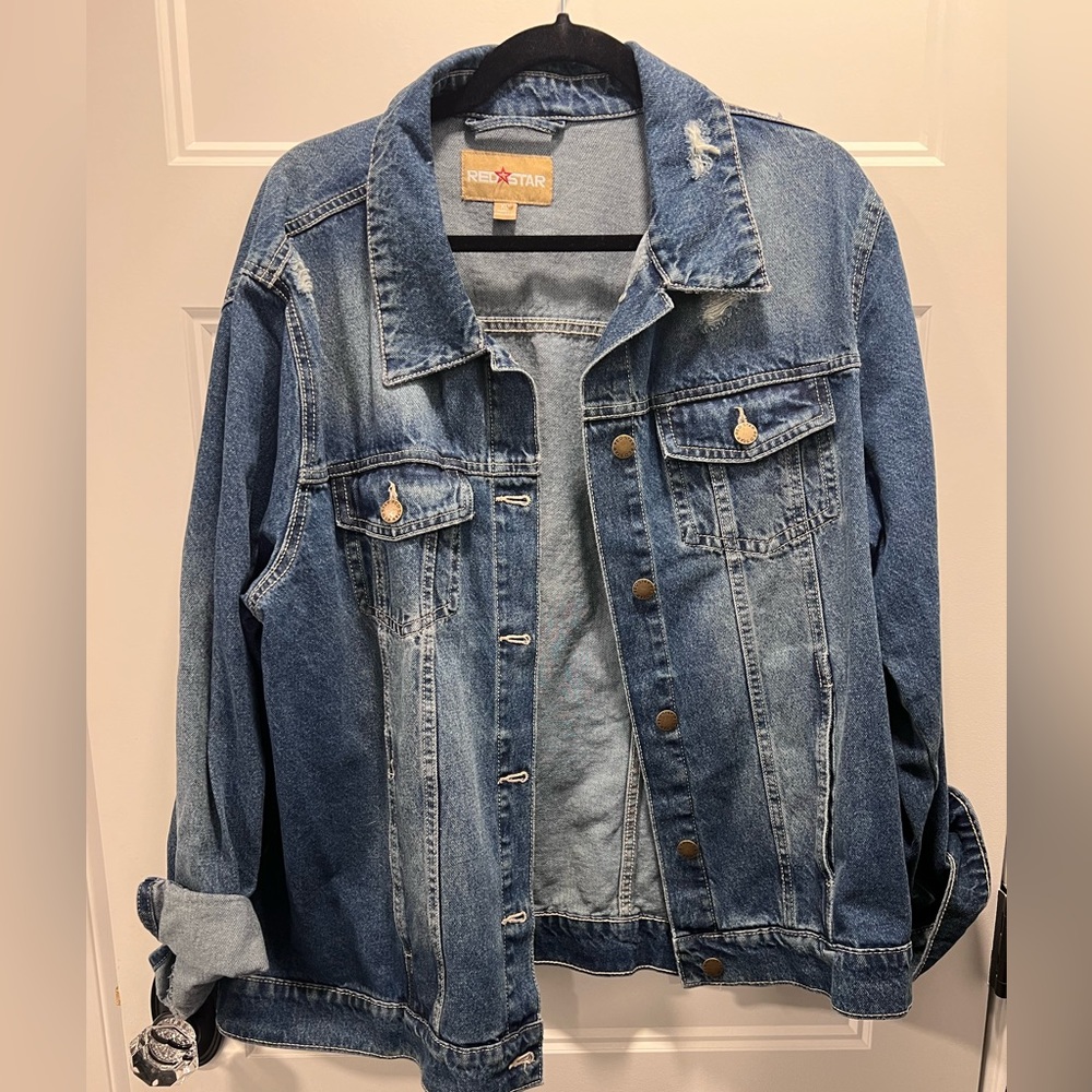 Brand new with tags Distressed Red Star jean jacket XL